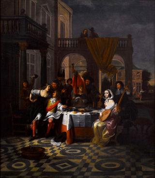 The Prodigal Son Dining with a Music-Making Party