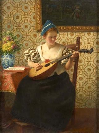 Woman with a mandolin