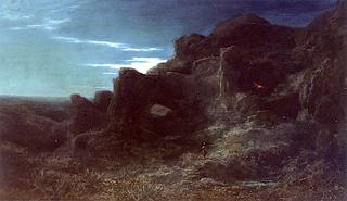 Rocky Landscape at Night