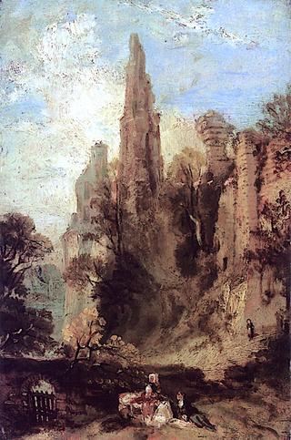 Landscape with Figures and Ruins of a Castle