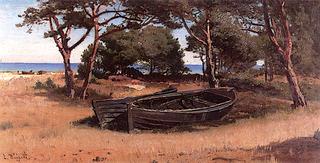 Wooded Coast with Boats