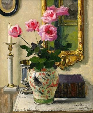 Still-life with Pink Roses in the Chinese Vase