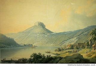 Lilienstein von der Elbe