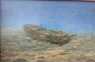 Study of a wrecked ship Davy Jones locker