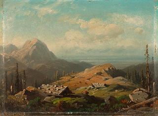 Mountain landscape with alpine pasture