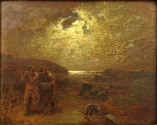 Moonlit Shore Scene