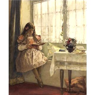 Young Girl Reading by the Window