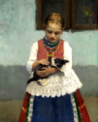 Playing with a kitten