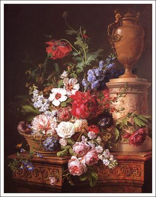 Still Life of Flowers in a Basket