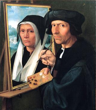 雅各布·科内利兹，范奥斯坦在画他妻子的肖像
