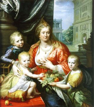 Portrait of Sophia Hedwig, Countess of Nassau-Dietz, as Charity with her Children