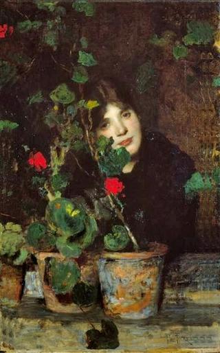 Girl with Flower Pots