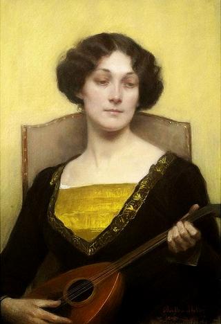Emilia Floege Playing the Mandolin