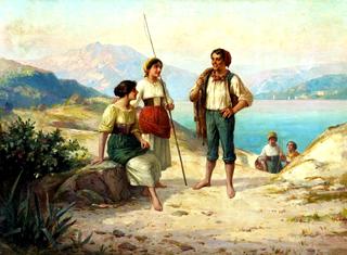 Fisherfolk on a track