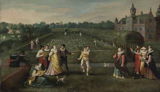 Courtiers Strolling In a Garden