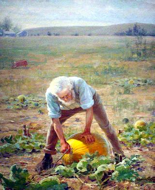 Farmer With Pumpkin