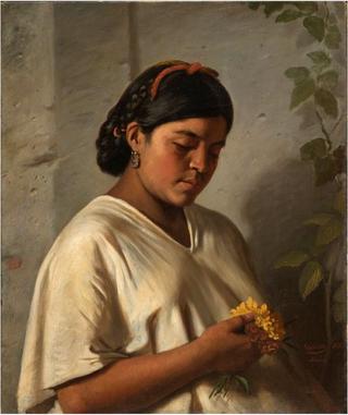 Portrait of a Woman with a Marigold