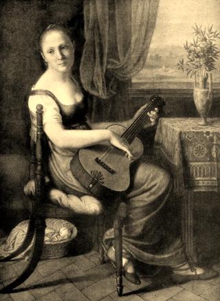 Portrait of Carolina von Humboldt mit Gitarre