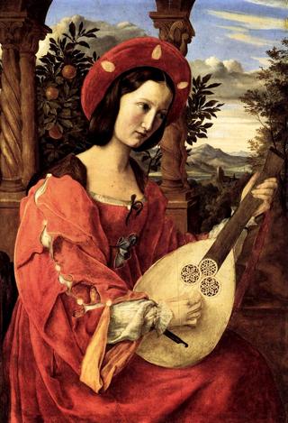 Portrait of Mrs Klara Bianka of Quandt with lute