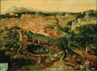 A View of rome with the Good Samaritan