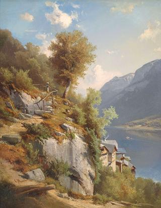 Summer Landscape with a View of Hallstätter Lake