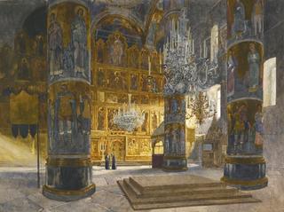 Interior of the Dormition Cathedral of the Moscow Kremlin