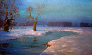 River Landscape in Winter