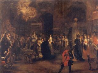 Consummation ceremony after the wedding of King Charles X Gustav and Queen Hedwig Sophia of Sweden