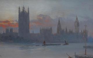 The River Thames with a Steamer