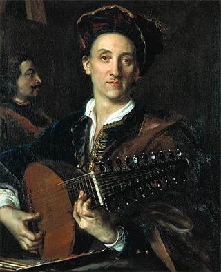 A man playing a lute