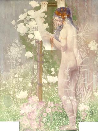 Nude with a harp