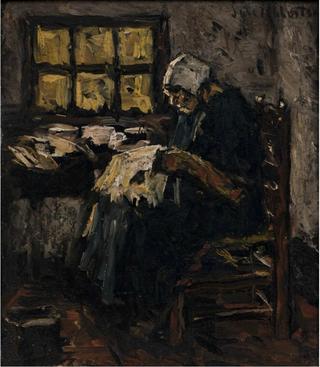 Woman sewing