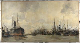 View of the Ertshaven and Levantkade, with Ships of the Royal Netherlands Steamship Company