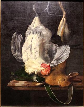 Still Life with White Hen and Hare