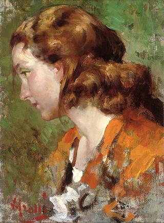 The girl with auburn hair