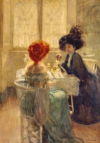 Elegant Ladies in Restaurant