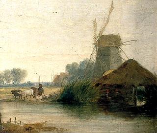 River Scene with Mill