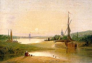 River Scene with Lock