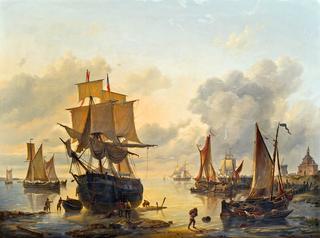 Dutch harbor scene