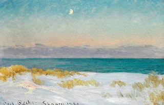 Sand dunes with rising moon, Skagen Beach