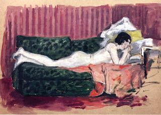 Nude on a Green Sofa