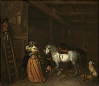 An Amorous Couple in a Stable