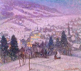 Gstaad, Switzerland at Night