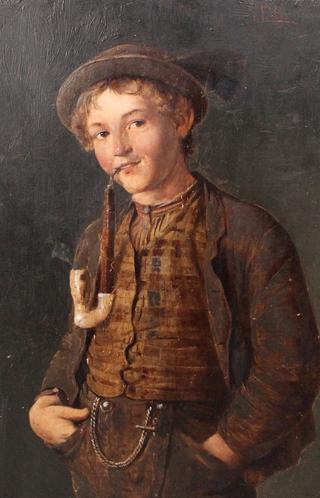 Boy Smoking a Pipe