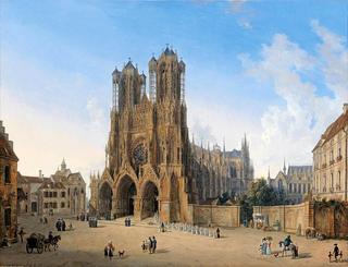 The Cathedral of Notre-Dame, Reims with a Procession of Communicants