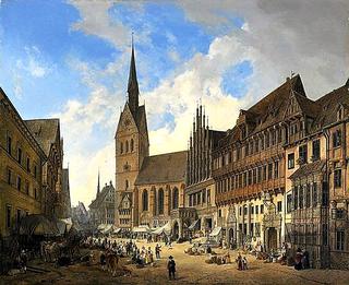 Church of St George and Jabob and Market Place in Hannover
