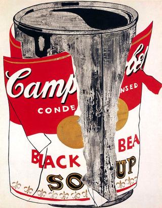 Big Torn Campbell's Soup Can (Black Beans)