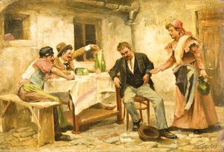 Company Drinking Wine