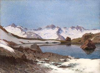 The Zillertal Alps seen from Schwarzsee,