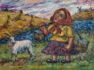 Woman with a Goat